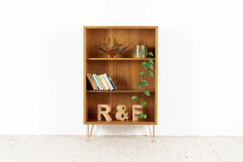 Vintage Regal Schrank Kommode Bücherregal Holz Mid Century