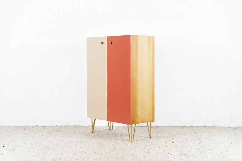 Vintage Kommode Schrank Holz Pastell