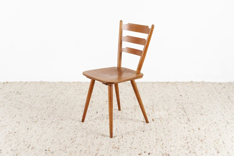 1 von 2 Vintage Holz Stuhl Esstisch Küche Frankfurter Kaffeehaus Vollholz