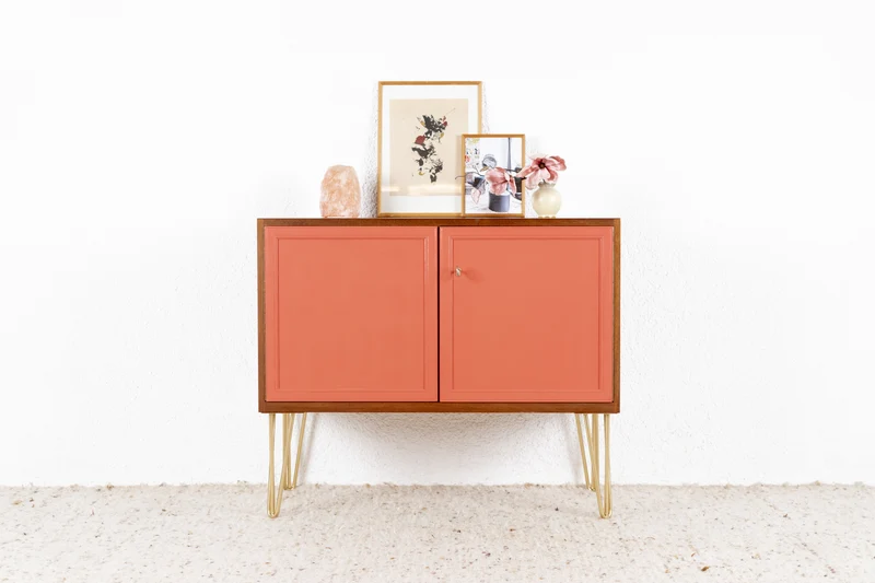Vintage Kommode Sideboard Schrank Mid Century Holz Nuss