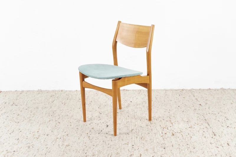 Vintage Stuhl Massivholz Lübke Mid Century Schwarz Esszimmer Küche