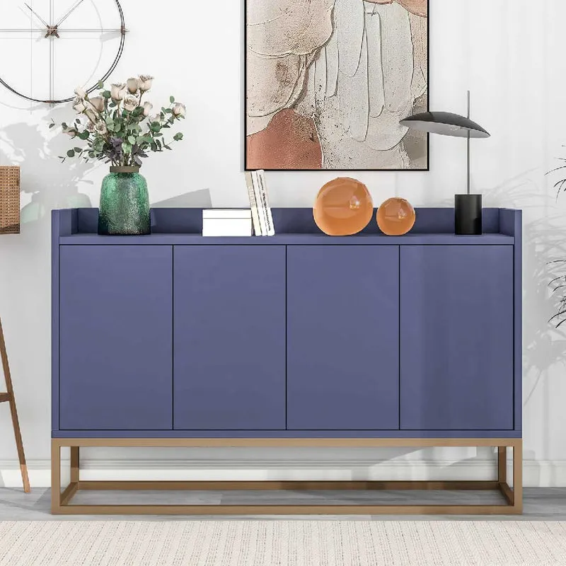 Yelenaro Sideboard 120 cm – Modernes Sideboard mit 4 Türen, Push-to-Open & Metallgestellen