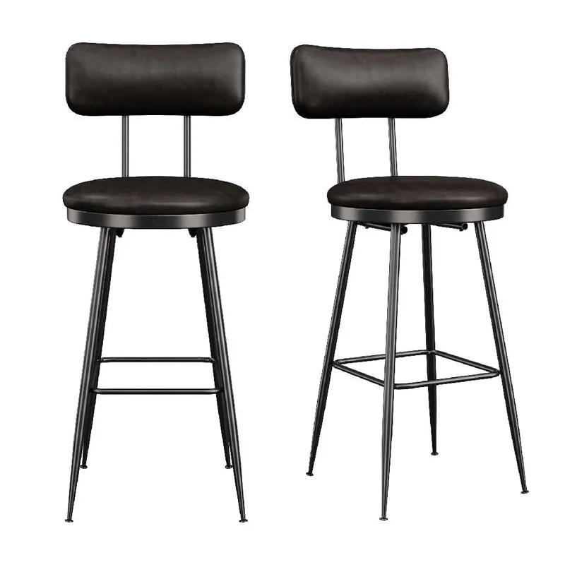 Yelenaro Barhocker Set 2er oder 4er mit Lehne – 65 cm Sitzhöhe, PU-Leder