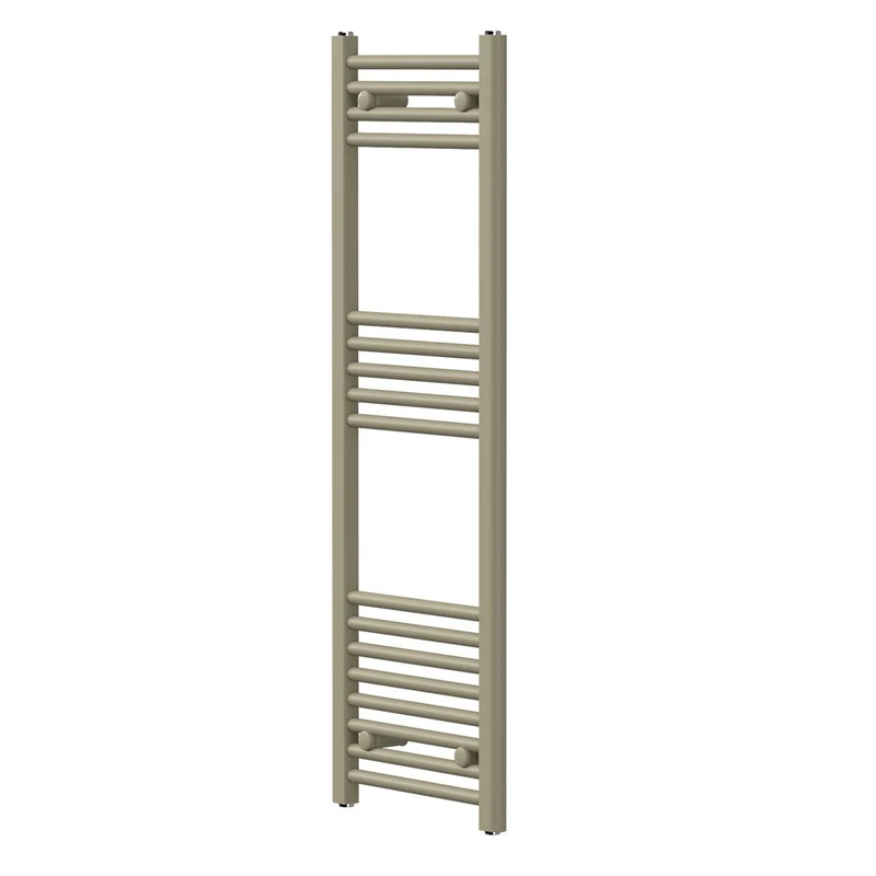 LuxeBath | Handtuchheizkörper Sahara gerade mit Seitenanschluss 400 x 1200 mm Stahl Beige Badheizkörper Handtuchtrockner Handtuchhalter für Badezimmer