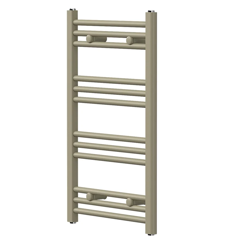 LuxeBath | Handtuchheizkörper Sahara gerade mit Seitenanschluss 500 x 800 mm Stahl Beige Badheizkörper Handtuchtrockner Handtuchhalter für Badezimmer