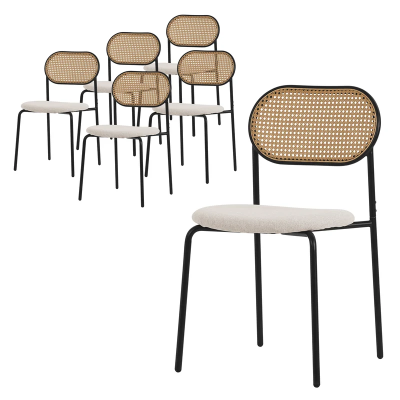 Esszimmerstuhl 2er Set in Rattan Optik mit Rückenlehne bis 120 Kg ML-Design