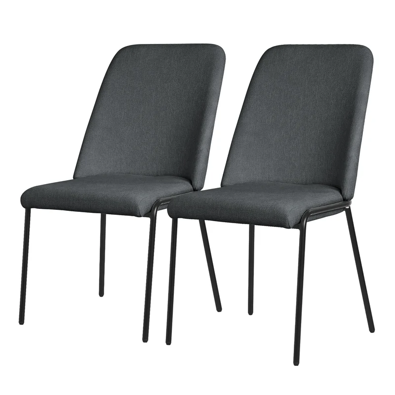 Esszimmerstuhl in Leinen Optik mit hoher Rückenlehne ML-Design