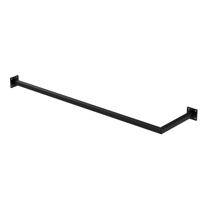 Kleiderstange Ecke Garderobe Wandmontage Schwarz aus Stahl ML-Design