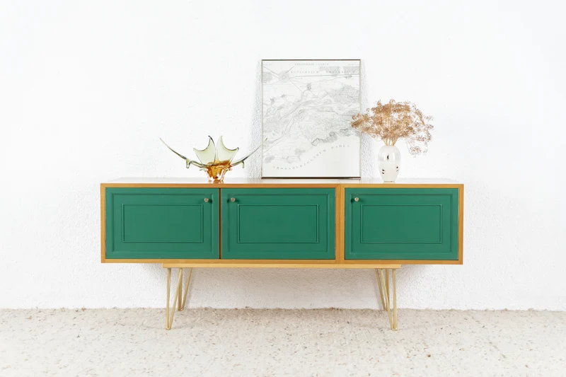 Vintage Sideboard Kommode Mid Century 60s Holz Nuss GERO Tv Lowboard