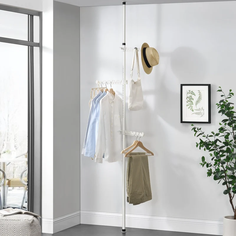 Garderobenhalter Havneby Teleskopgarderobe mit Kleiderstange en.casa