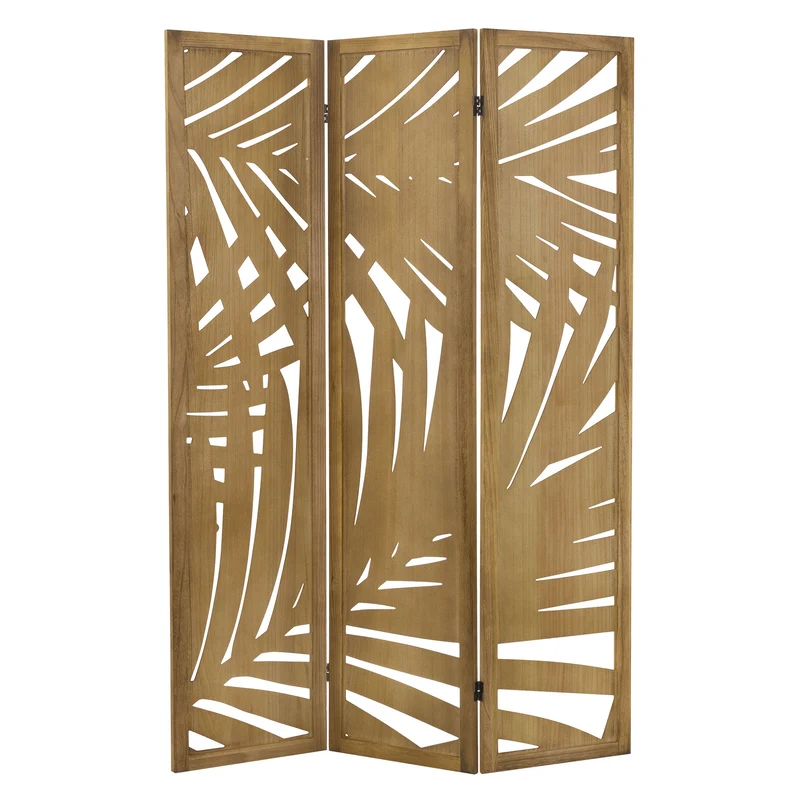 ML-Design | Paravent Sapporo 3 teilig aus Holz 170x121 cm, Braun, Raumteiler faltbar, Trennwand für innen