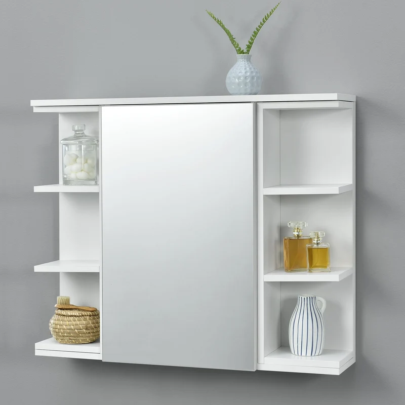 Badezimmerschrank Harstad 64x80x20 cm Weiß [en.casa]