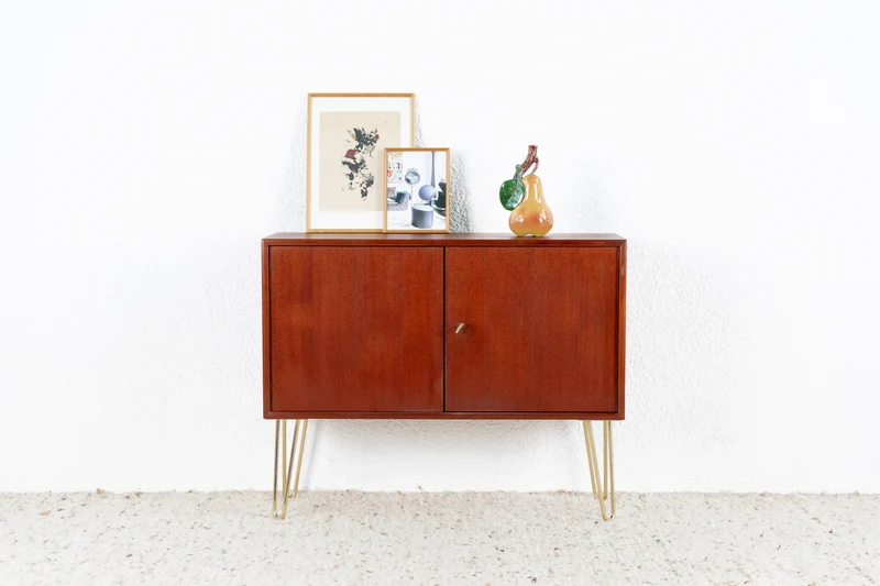 WK MÖBEL Vintage Teak Kommode Sideboard Mid Century Holz Schuhkommode