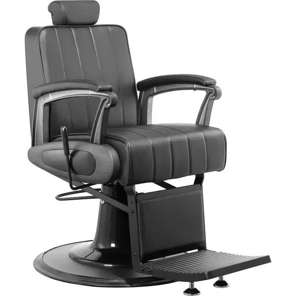 Barber Stuhl Schwarz Herren Friseurstuhl Crest Mit Verstellbarer Fußstütze Barbershop Stuhl