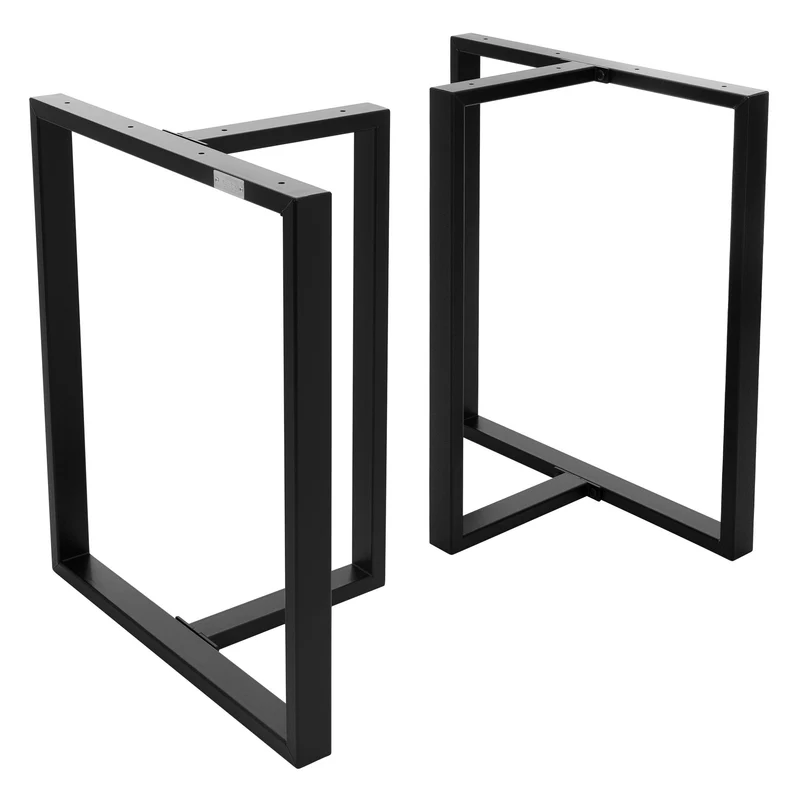 B-Ware 2er Set Tischgestell B60xH72 cm in T-Form Metall Schwarz ML-Design
