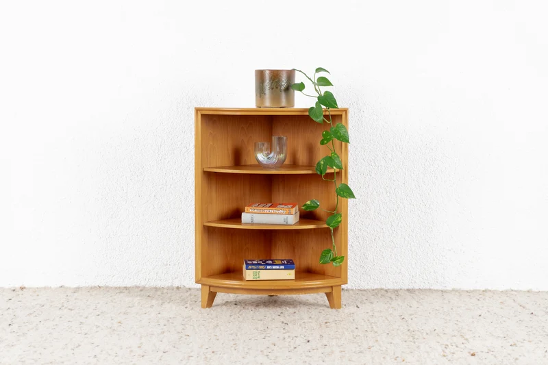 Vintage Eckschrank Eckregal Holz Rüster Regal Kommode