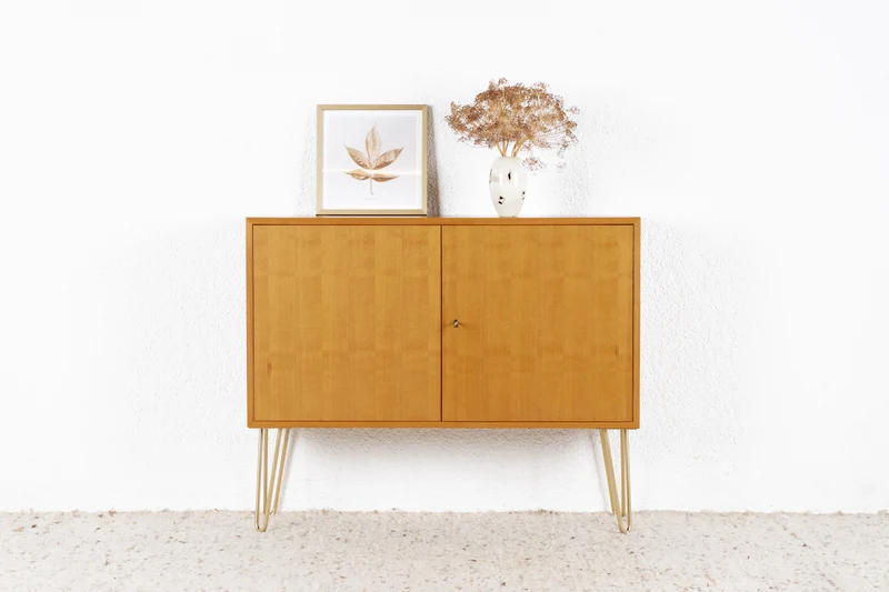 Vintage Kommode Sideboard Mid Century Holz Nuss 60s Tv Kommode