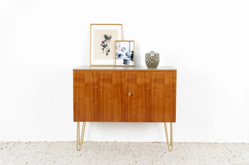 Vintage Kommode Sideboard Mid Century Holz Nuss