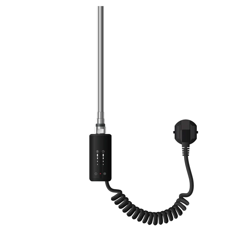 Heizstab für Badheizkörper 900W Schwarz matt mit Thermostat Temperaturkontrolle Timer und Touchbedienung LuxeBath