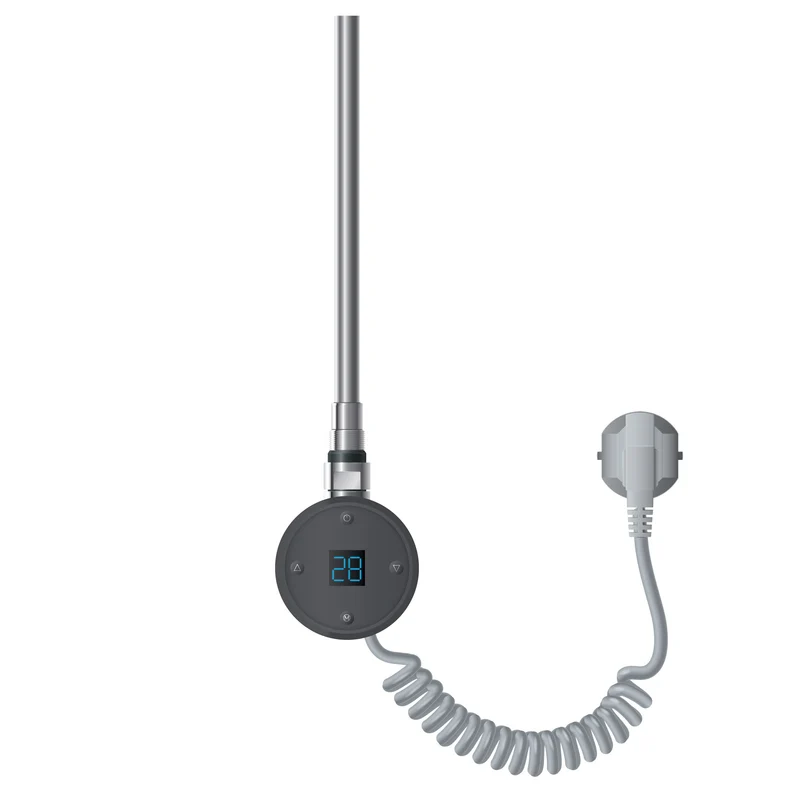 Heizstab für Badheizkörper 600W Anthrazit mit Thermostat LCD-Bildschirm Temperaturkontrolle und Timer LuxeBath