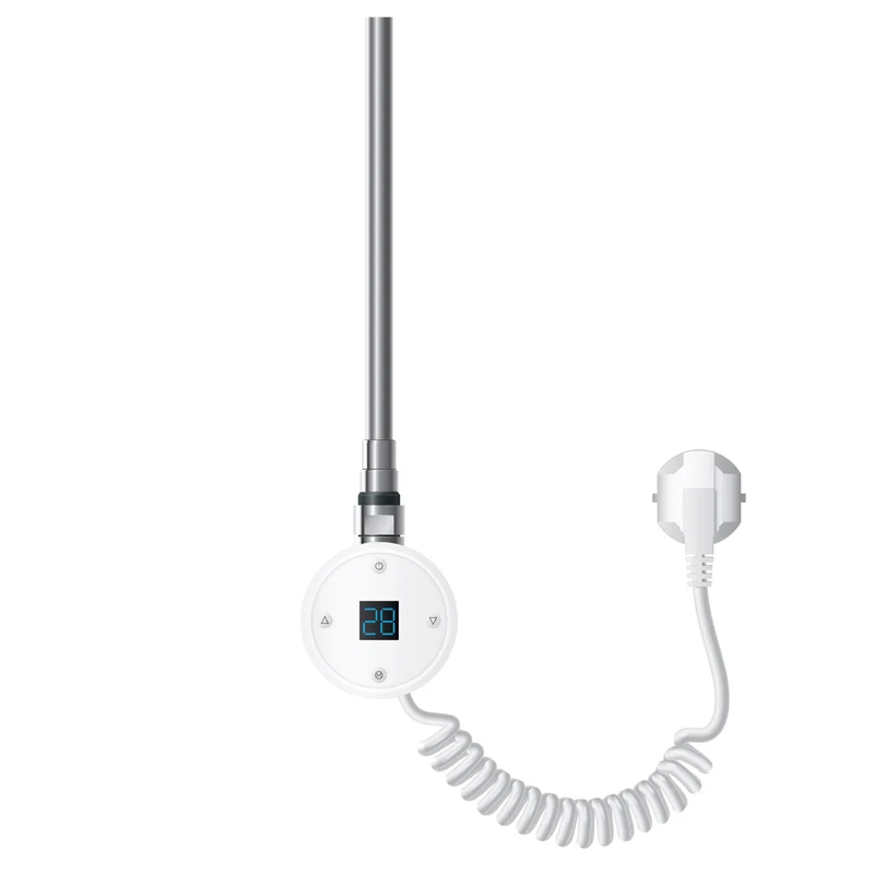 Heizstab für Badheizkörper 600W Weiß mit Thermostat LCD-Bildschirm Temperaturkontrolle und Timer LuxeBath