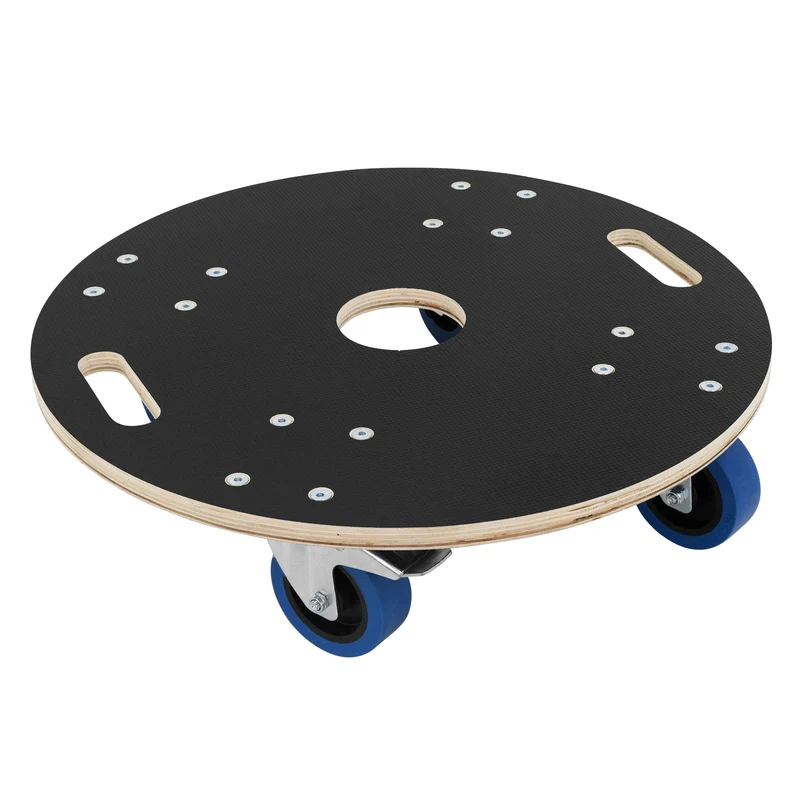 Rollbrett Möbelroller rund Ø 57 cm aus Multiplex mit Feststellbremsen Tragkraft 800 kg