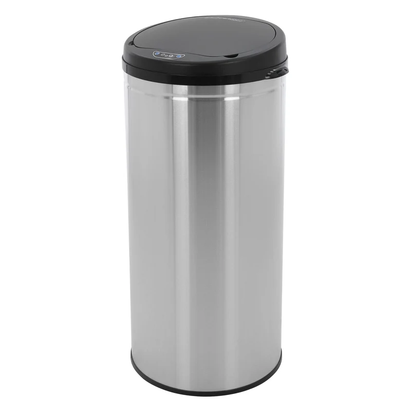 Mülleimer mit Sensor 30L Silber aus Edelstahl gebürstet ML-Design