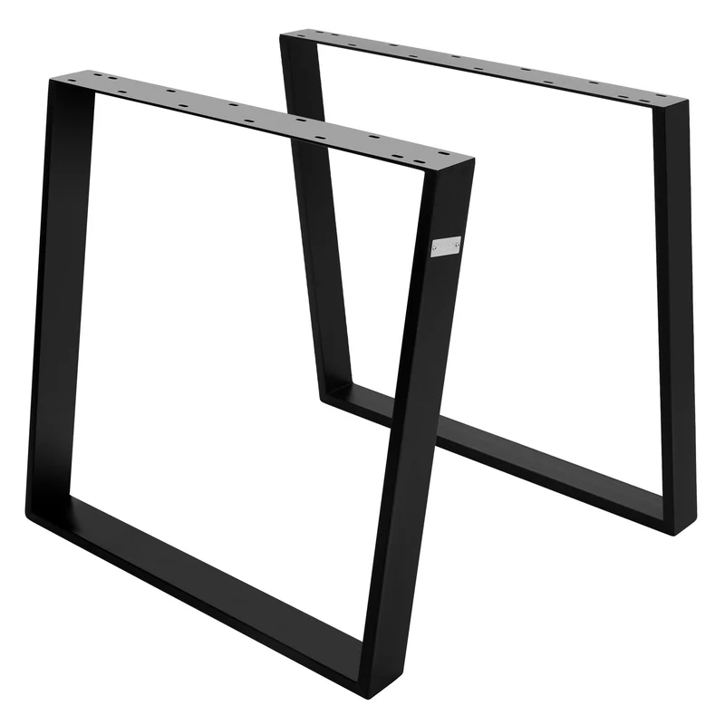 2er Set Tischkufen 80GRAD Neigung 75x72 cm Schwarz Profil 8x2 cm Stahl ML-Design