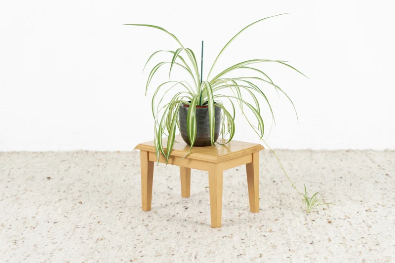 Vintage Hocker Blumentisch Massivholz Fußhocker Holz