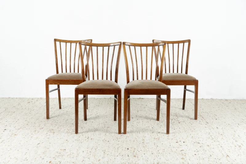 4er Set Vintage Stühle Massivholz Küche Esstisch Stuhl 60s Polster
