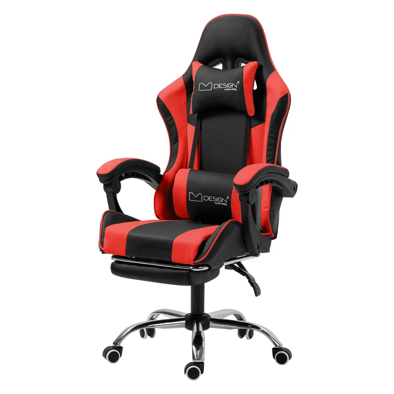Massage Gaming Stuhl Schwarz/Rot aus PU-Leder ML-Design