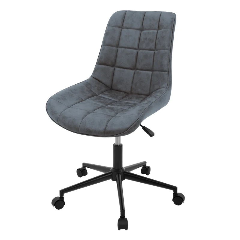 Bürostuhl auf Rollen Anthrazit mit Kunstlederbezug und Metallgestell ML-Design