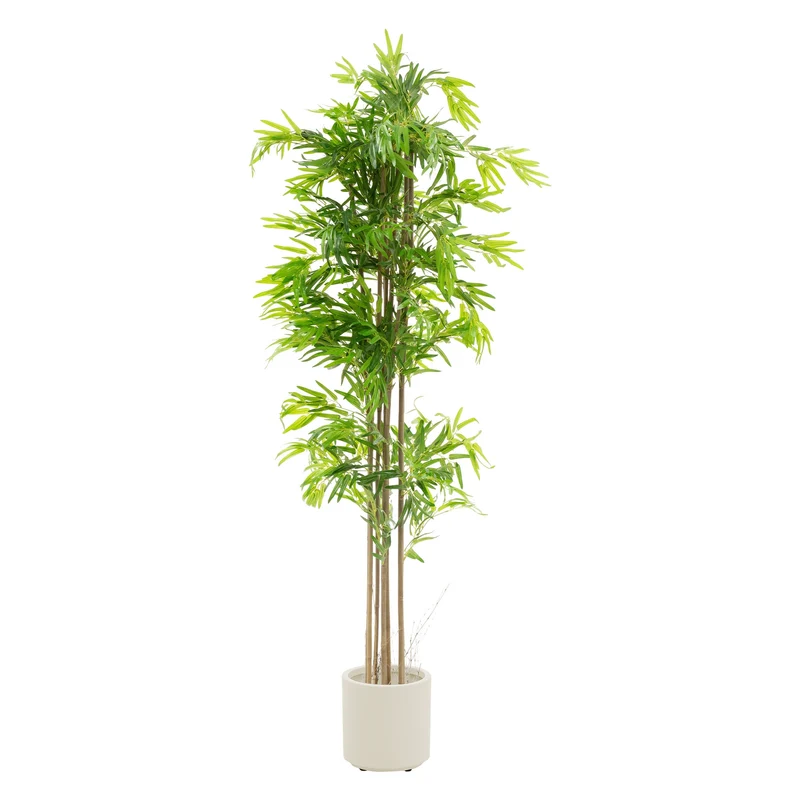 Künstlicher Bambus 210 cm Kunstpflanze mit Echtholzstamm ML-Design
