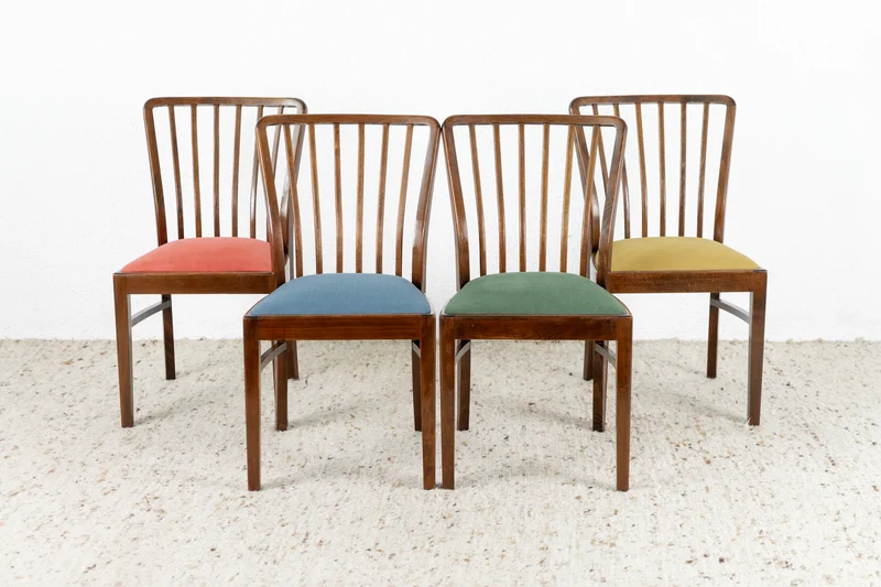 4er Set Vintage Stühle Holz Esstischstühle Mid Century Bunt Küche Esszimmer 4