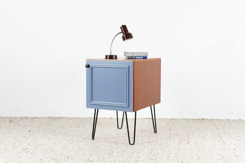 Vintage Nachttisch Kommode Holz Sapelli