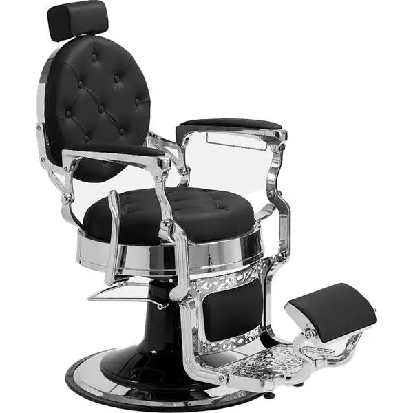 Barber stuhl in Silber und Schwarz, Herren Friseurstuhl Mack, Barbershop stuhl