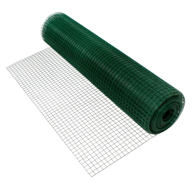 Volierendraht Grün aus verzinktem Stahl 1x10m Drahtstärke 0,7mm Maschenweite 12x12mm