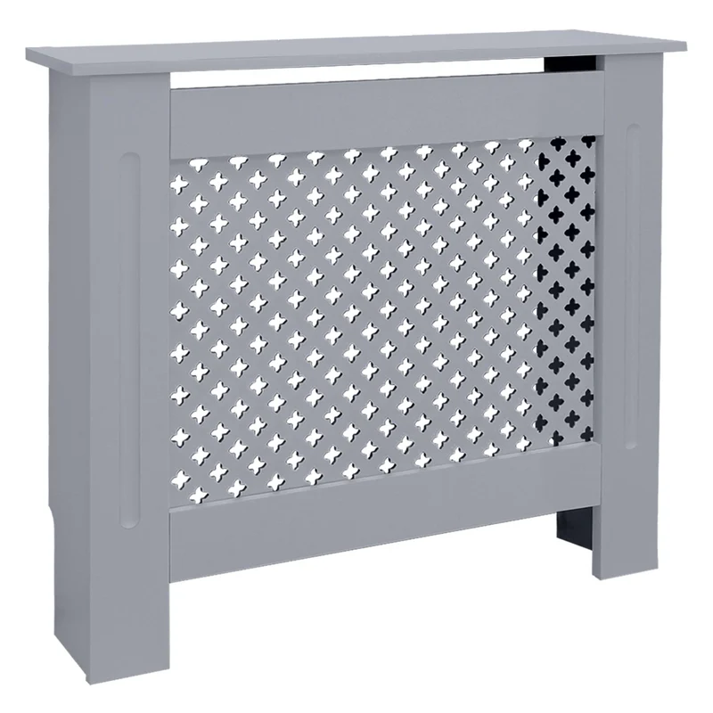 Heizkörperverkleidung 78x19x82 cm Raute Grau aus MDF ML-Design