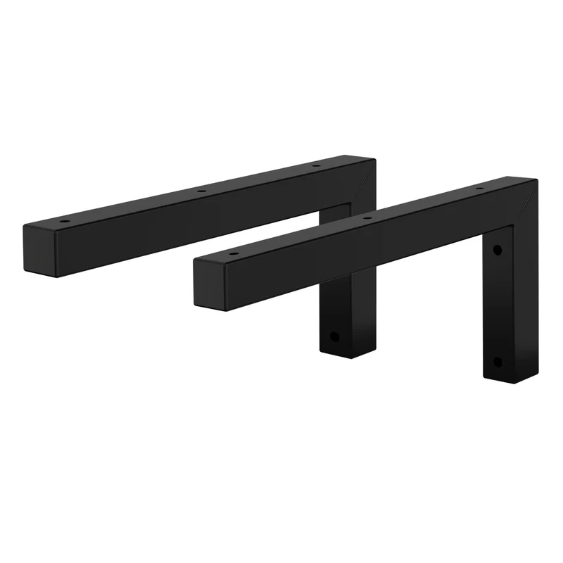 Wandkonsole Regalhalterung 2er Set 300 x 150 mm Schwarz aus Stahl ML-Design