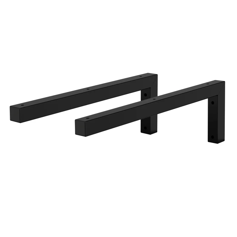 Wandkonsole Regalhalterung 2er Set 450 x 150 mm Schwarz aus Stahl ML-Design