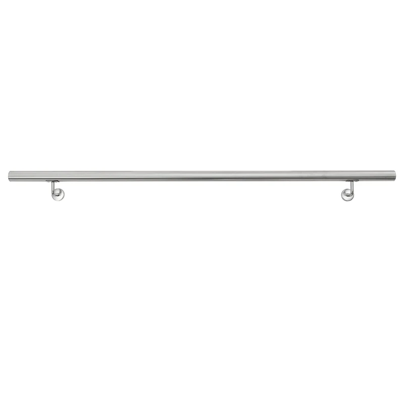 Edelstahl V2A Handlauf 160x4,2 cm Silber inkl. Wandhalterung