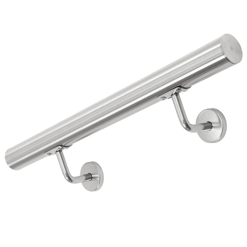 Edelstahl V2A Handlauf 50x4,2 cm Silber inkl. Wandhalterung