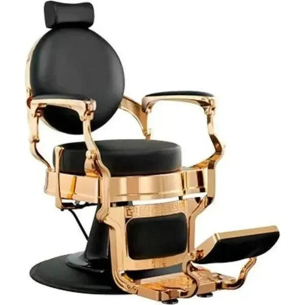 Barber stuhl in Schwarz-Gold, Herren Friseurstuhl Shor, Barbershop stuhl