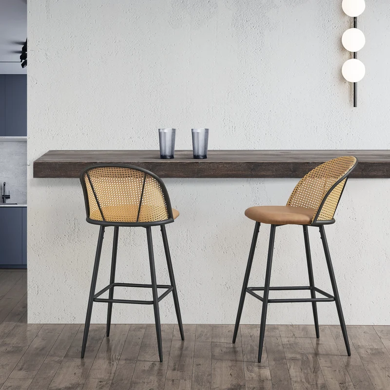 Barhocker Gausdal 2er Set Braun / Schwarz [en.casa]