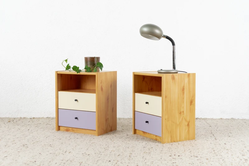 2er Set Nachttische Vintage