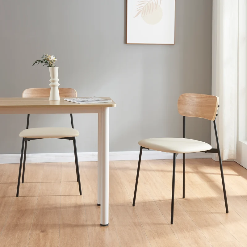 Esszimmerstuhl Jyväskylä 2er Set 78x45x48 cm Beige [en.casa]