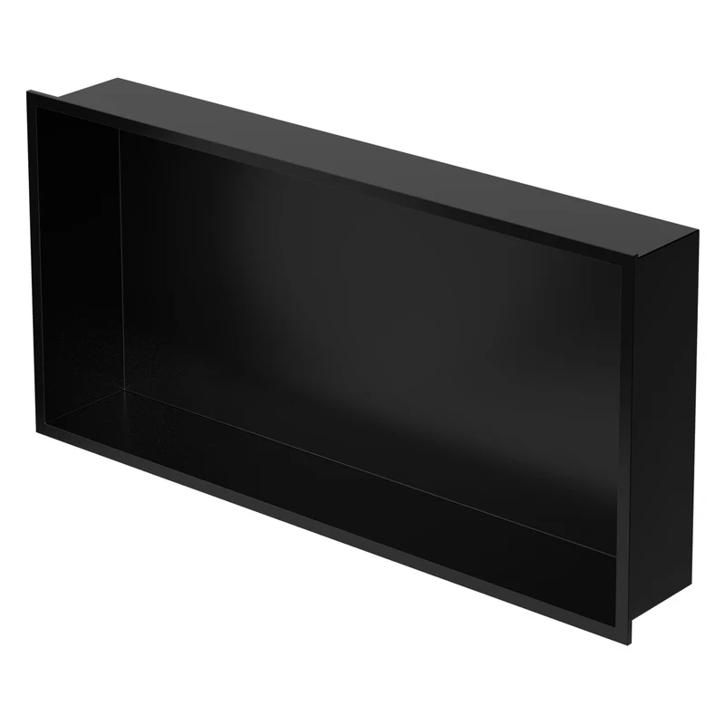 Duschnische 60x30 cm Schwarz aus Edelstahl Wandnische Duschablage LuxeBath