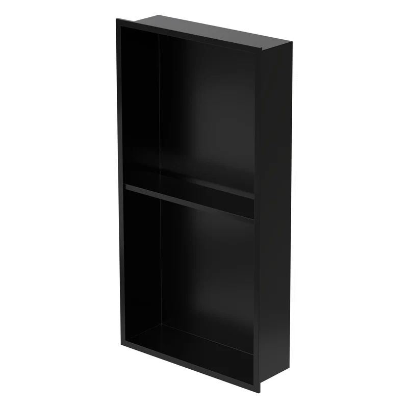 Duschnische 2 Ebenen 30x60 cm Schwarz aus Edelstahl Wandnische Duschablage LuxeBath