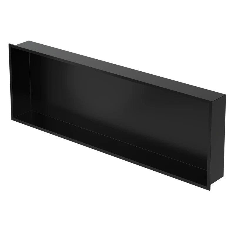 Duschnische 90x30 cm Schwarz aus Edelstahl Wandnische Duschablage LuxeBath