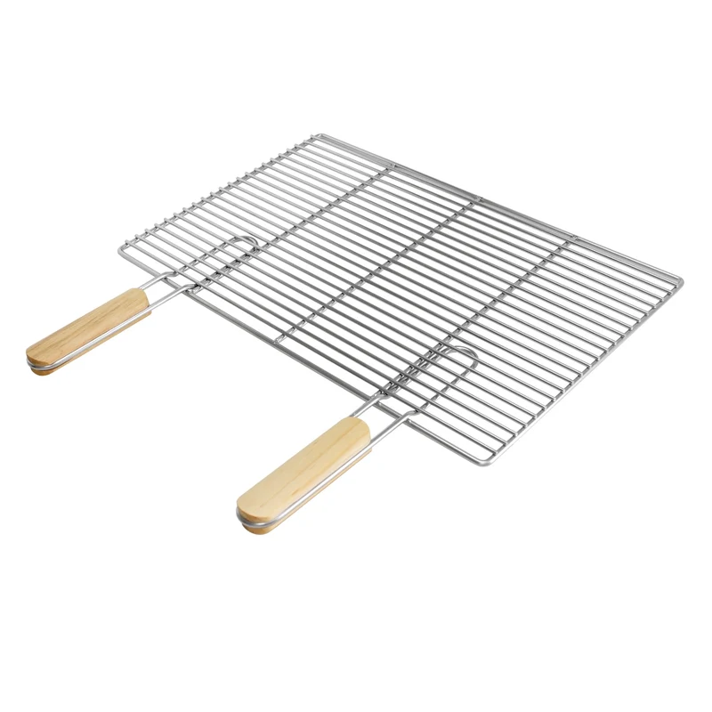 ECD Germany | Grillrost eckig mit abnehmbaren Griffen 54x34 cm Edelstahl, Outdoor Grillplatte robust für Gasgrill Holzkohlegrill BBQ Feuerstelle